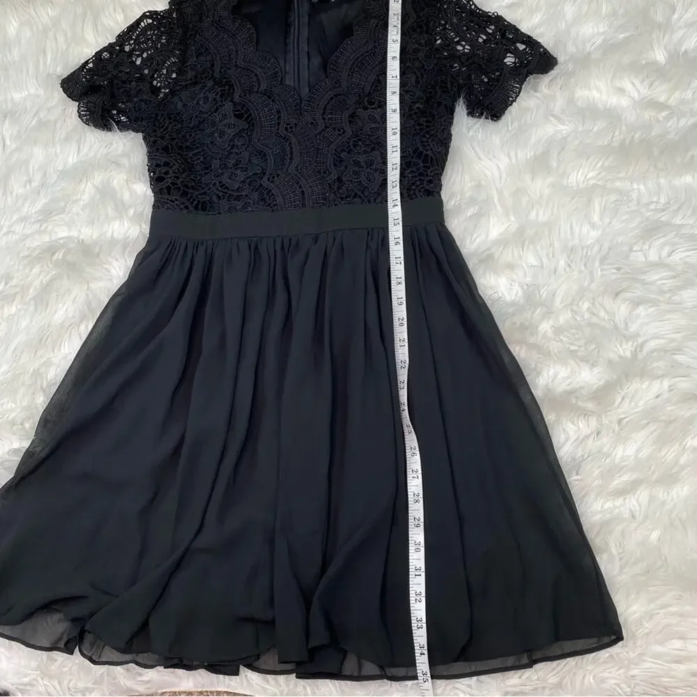 Lulu's Angel In Disguise Lace Cocktail Dress Black Size M 24945 Skater‎ - Picture 6 of 12